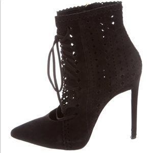 Roberto Cavalli suede lace-up ankle booties